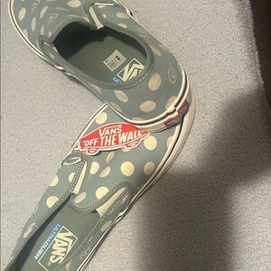 Vans Women's Green Polka Dot Slip-On Sneakers